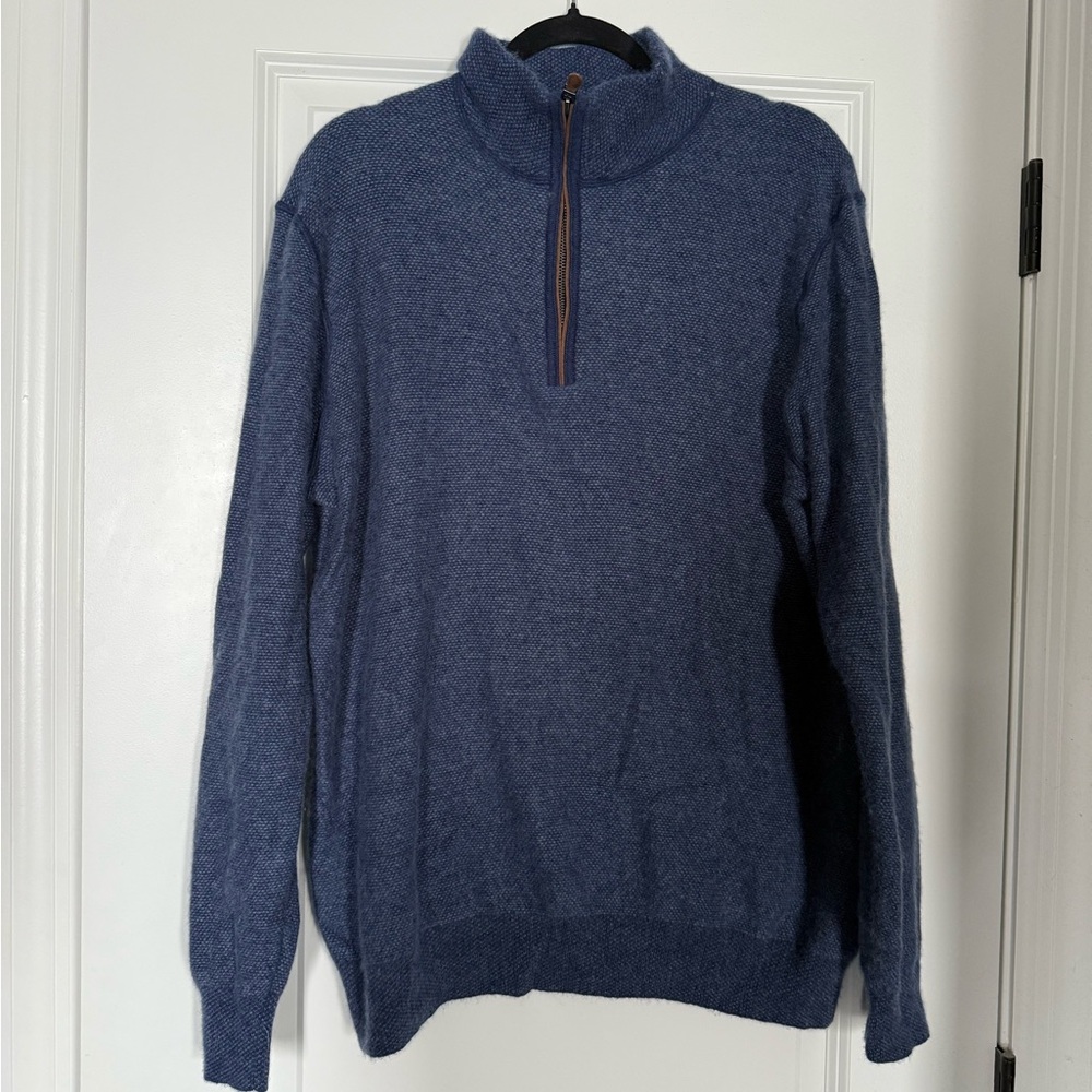 Vineyard Vines Blue 100% Cashmere Quarter Zip Sweater Men’s Size XL